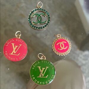 Bag charms Green, Pink, Gold all (4) I will add chain